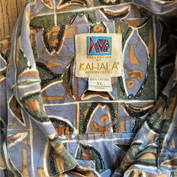 Blue Casual Button Down Shirt with Fishing Pattern - Picture 2 of 2